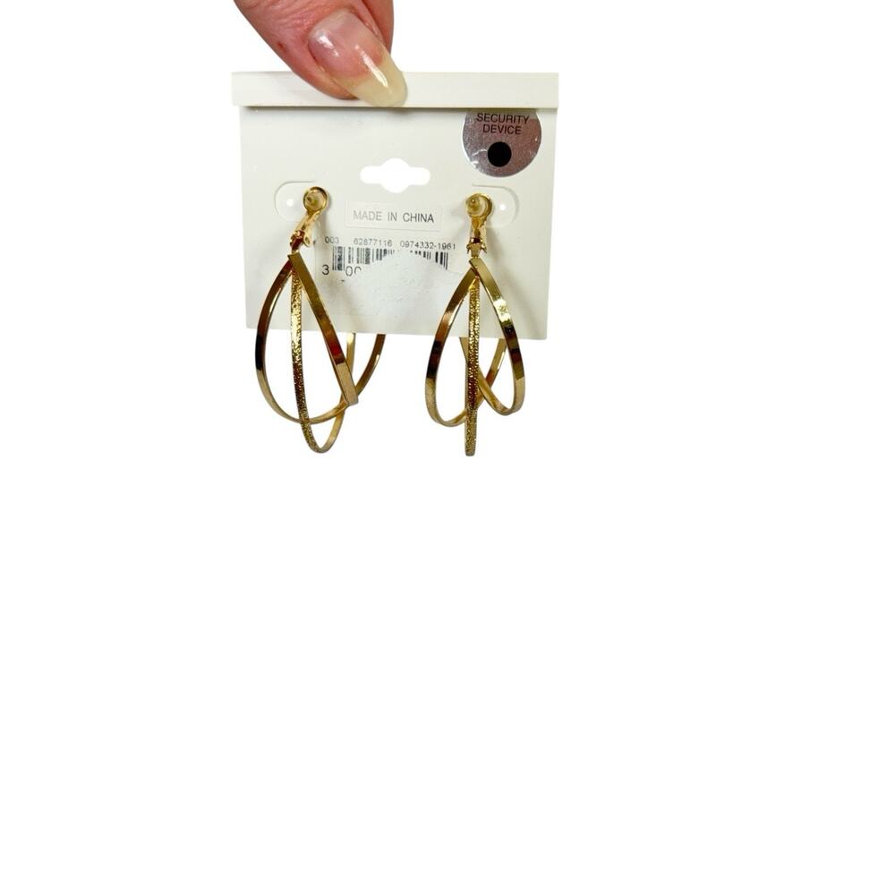 NOIR Rose Gold Tone Multi Hoop Earrings New Costume Jewelry - Picture 4 of 5
